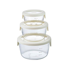 耐熱玻璃儲存容器 Heat-Resistant Glass Storage Container HARIO Off-White 3 Pieces　SYTN-2518-OW