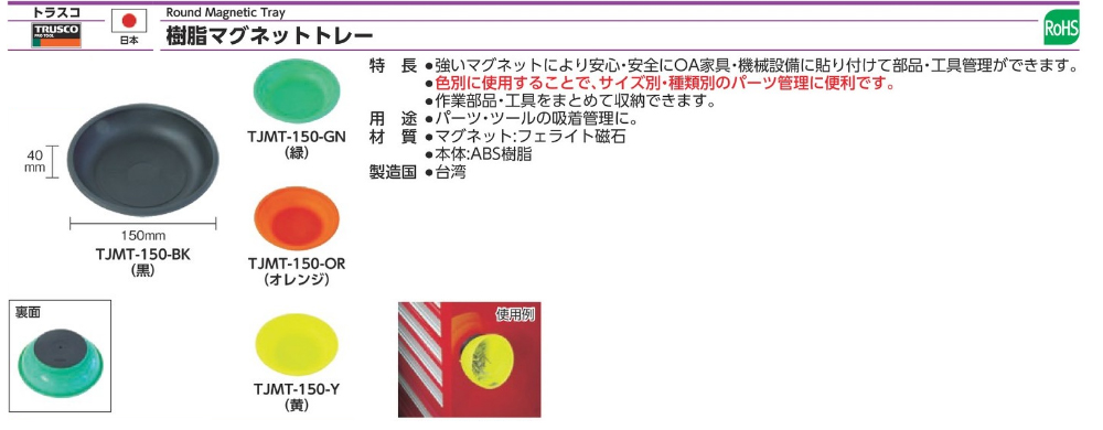 TJMT 樹脂磁鐵托盤規格、品號、產品說明｜伍全企業